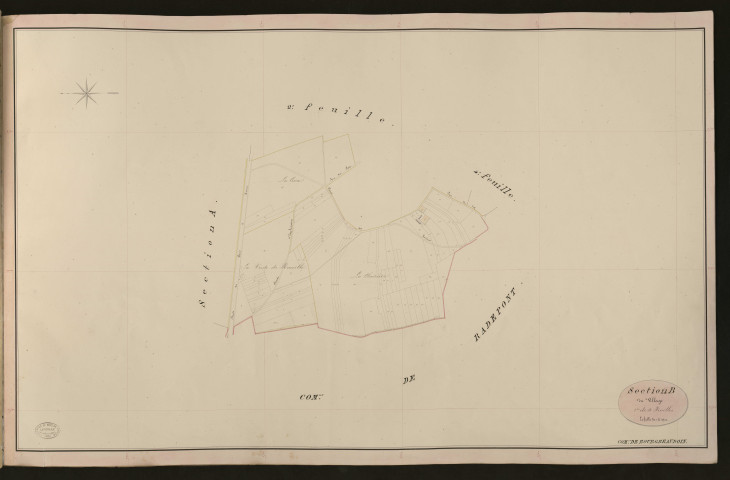 Bourg-Beaudoin. Section B _ du Village _ 1re de 4 Feuilles