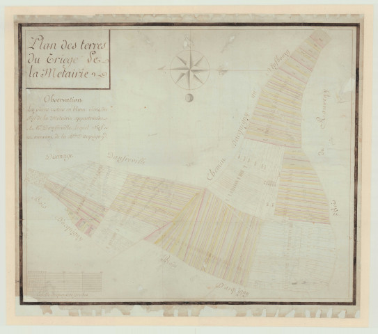Acquigny - "Plans des terres du triège de La Métairie" *