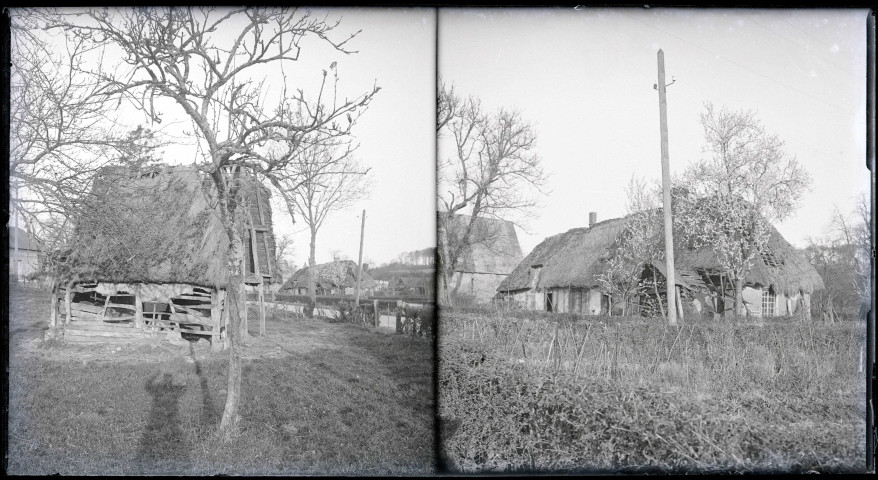 Chaumière normande. Grange normande.