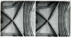 Détail des voûtes d'une salle de l'abbaye du Mont-Saint-Michel (Manche).