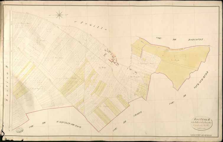 Caillouet-Orgeville. Section A _ de la Roche et de la Bonne Mare _ 2e et dernière Feuille