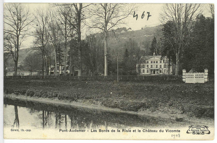 Pont-Audemer. Les Bords de la Risle et le Château du Vicomte.