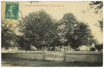 Haye-de-Routot (La). L'Eglise et les deux Ifs.