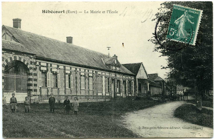 Hébécourt. La Mairie et l'Ecole.