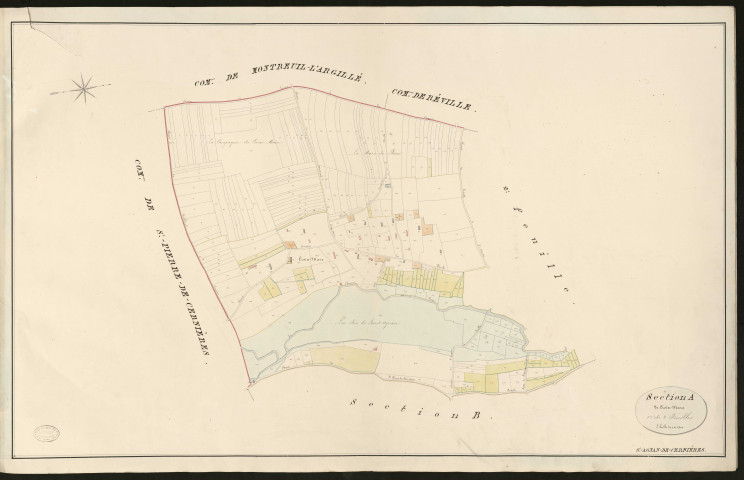 Saint-Agan-de-Cernières. Section A _ de Croix-Mare _ 1ère de 2 feuilles _ Echelle de 1 à 2500