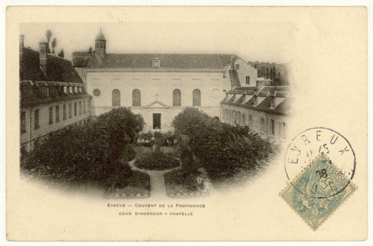 Evreux-Ville. Couvent de la Providence-Cour d'Honneur-Chapelle.