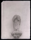 Église de La Couture-Boussey (Eure), statue d'un saint tenant sa tête dans ses mains.