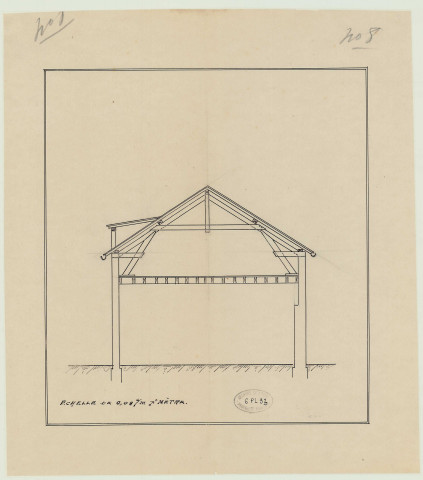Breuilpont _"Ferme du château de Lorey. Propriété de Mme la comtesse de Montgrillon. Remise à grains et fourrage".