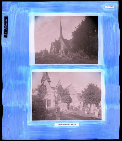 "Églises rurales du département de l'Eure" du chanoine Bonnenfant tome I, planche XLVI Crosville-la-Vieille (Eure).