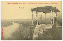 Herqueville. Environs de Saint-Pierre du-Vauvray (Eure) - Château d'Herqueville - Perspective sur la Seine vue du Kiosque d'Eté.