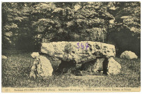 Illiers-l'Evêque. Le Dolmen dans le Parc du Château de Pinson.