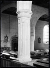 Détail d'une des piles sculptées de la nef de l'église Saint-Martin de Veules-les-Roses (Seine-Maritime)