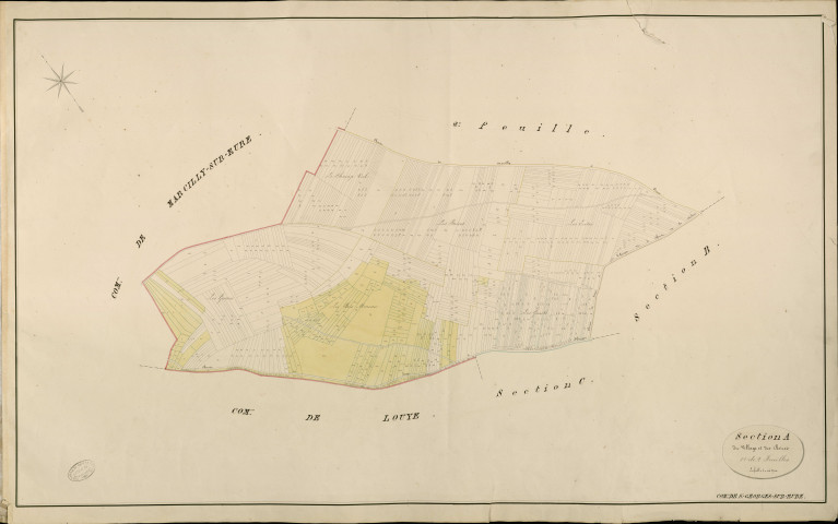 Saint-Georges-sur-Eure. Section A _ du Village et des Boires _ 1re de 2 Feuilles