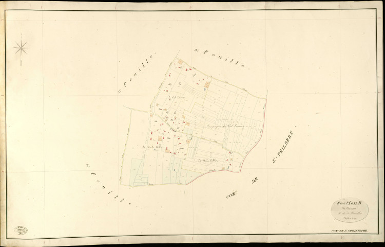 Saint-Christophe-sur-Condé. Section B _ du Buisson _ 3e de 4 Feuilles