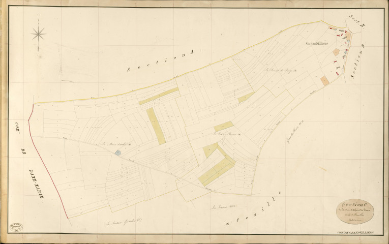 Grandvilliers. Section C _ de la Mare d'Athée et des Tasses _ 1re de 2 Feuilles