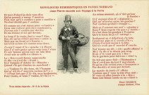 Divers. Monologue humoristiques en patois normand. - Jean-Pierre raconte son voyage à la Foire.