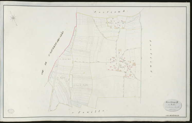 Réville. Section B _ du Haiblet _ 2ème et dernière feuille _ Echelle de 1 à 2500