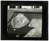Musée d'Athènes (Grèce), masque funéraire d'Agamemnon à Mycènes (Grèce).