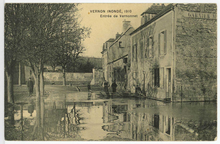 Vernon-Ville. Vernon Inondé, 1910 - Entrée de Vernonnet.