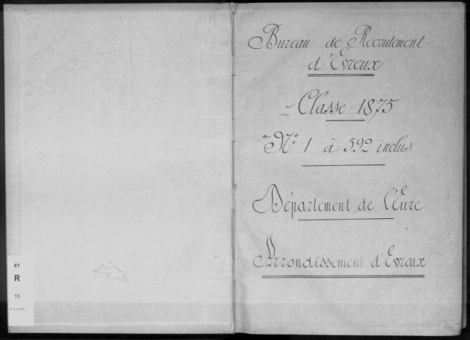 Evreux. Registre (1875)