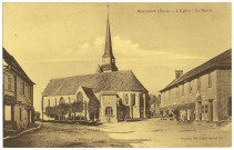 Harcourt. L'Eglise et la Mairie.
