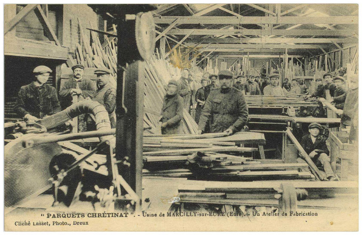 Marcilly-sur-Eure. Parquets Chrétinat. - Usine de Marcilly-sur-Eure (Eure). - Un atelier de Fabrication.