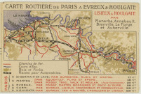 Evreux-Ville. Carte routière de Paris à Evreux et Houlgate.