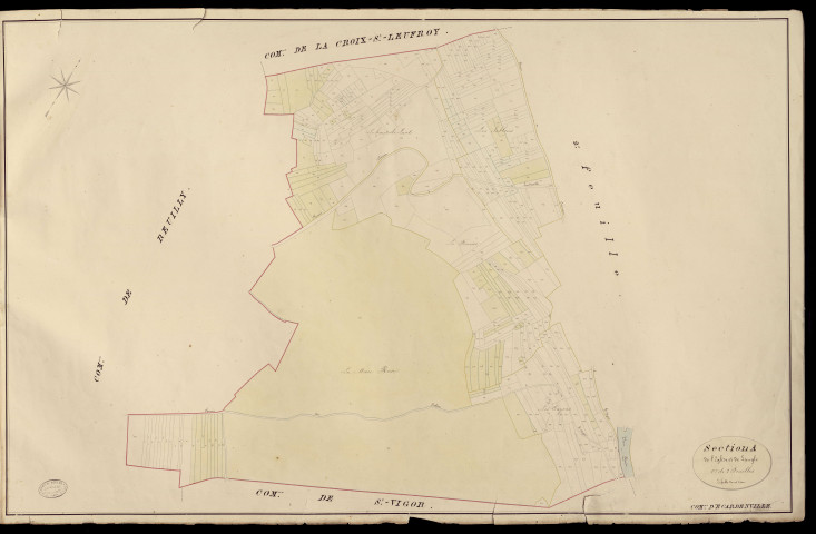 Ecardenville-sur-Eure. Section A _ de l'Eglise et de Langle _ 1re de 2 Feuilles