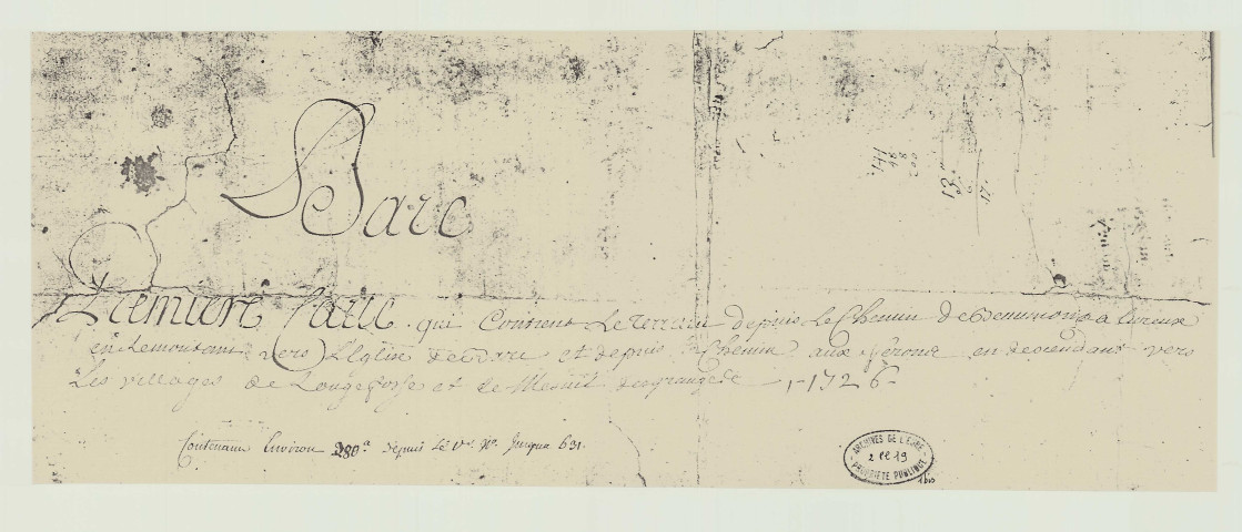Barc - 1- "Plan de la paroisse. 1ere carte". * 2- "2eme carte de la paroisse de Barc". * 3- " Plan de la paroisse de Barc et du fief de Gisay". 3eme carte. * 4- "4eme carte de la paroisse de Barc". *