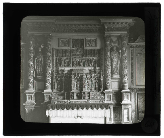 Église de Chavigny-Bailleul (Eure), autel-retable et retable.