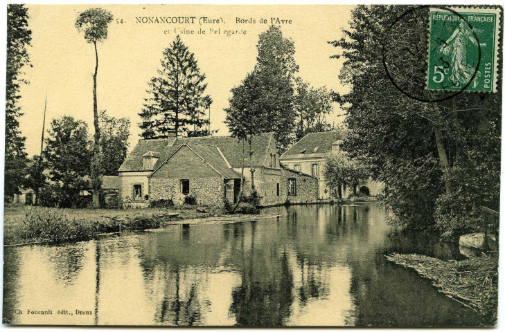 Nonancourt. Bords de l'Avre et l'usine de Bellegarde.