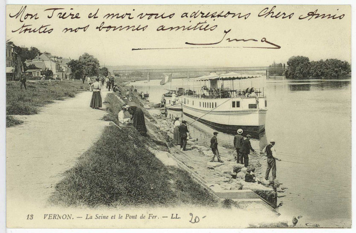 Vernon-Ville. La Seine et le Pont de fer.