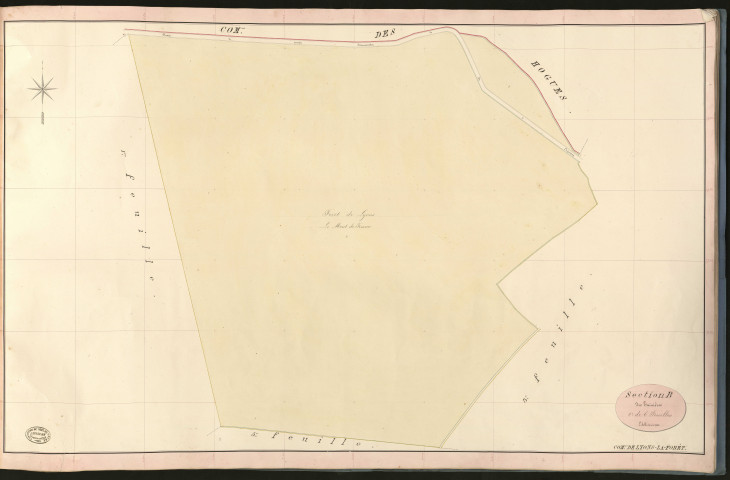 Lyons-la-Forêt. Section B _ des Tainières _ 2e de 6 Feuilles