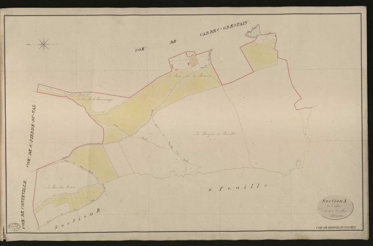 Berville-sur-Mer. Section A _ de l'Eglise _ 1re de 2 Feuilles
