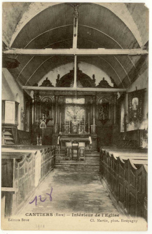 Cantiers. Intérieur de l'Eglise.