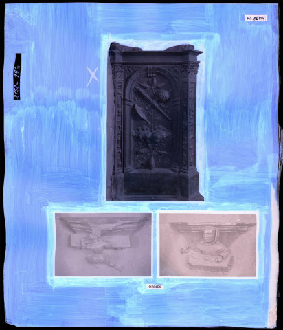 "Églises rurales du département de l'Eure" du chanoine Bonnenfant tome II, planche XCVIII Ormes.