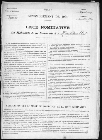 HOUETTEVILLE 1931