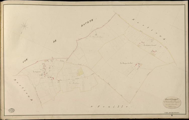Mandres. Section C _ des hautes et basses bruyères _ 1re de 3 Feuilles