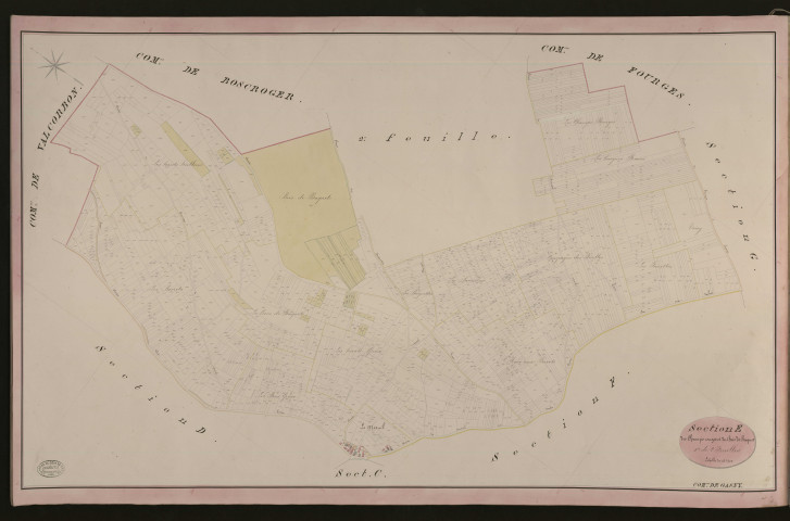 Gasny. Section E _ des Champs rouges et du Bois de Baquet _ 1re de 2 Feuilles