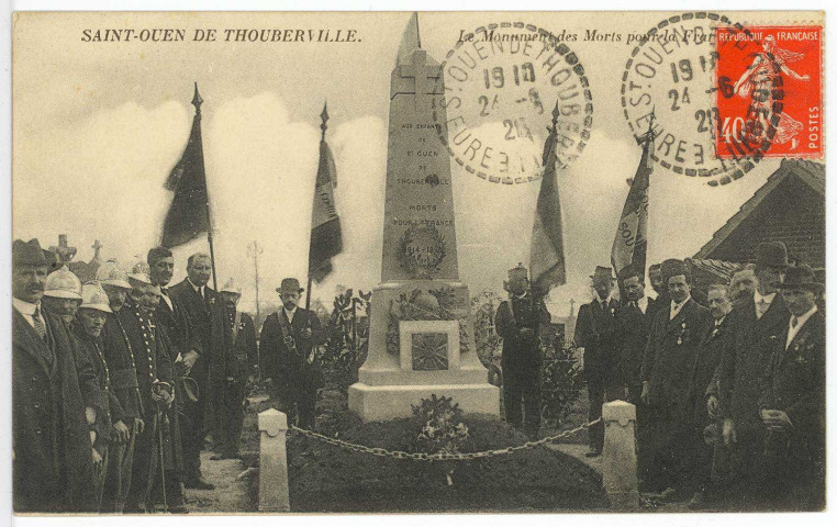Saint-Ouen-de-Thouberville. Le Monument aux Morts pour la France.