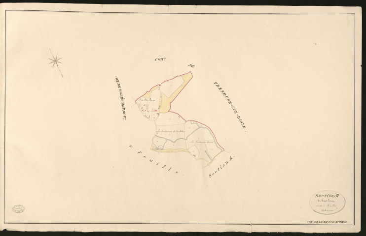 Livet-sur-Authou. Section B _ du haut Livet _ 1 re de 2 Feuilles