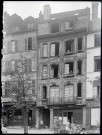 Façade sur la rue de maisons à pans de bois de Rouen (Seine-Maritime).