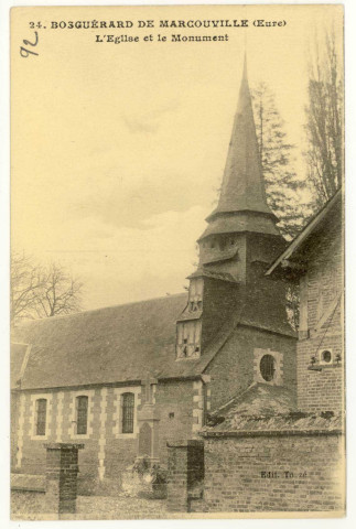 Bosguérard-de-Marcouville. L'Eglise et le Monument.
