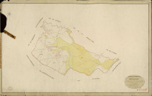 Mesnil-Jourdain (Le). Tableau d'assemblage _ du Plan Parcellaire de la Commune du Mesnil-Jourdain _ Canton de Louviers - Louviers - Eure. _ Terminé sur le Terrain en 1823, sous l'administration de M. Le Vicomte Raymond Delaitre, Préfet _ M. Letellier, Maire _ et sous la Direction de M. Boullenger, Directeur des Contributions directes _ M. Hautier, Géomètre en Chef. _ Par M. Meunier, Géomètre de 1re classe.