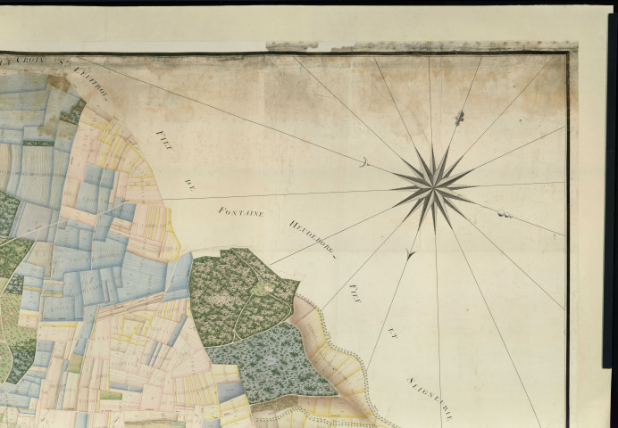 Ailly - "Plan géométrique des paroisses d'Ailly et Vieux Villées appartenant à Mrs du Chapitre de Beauvais". *