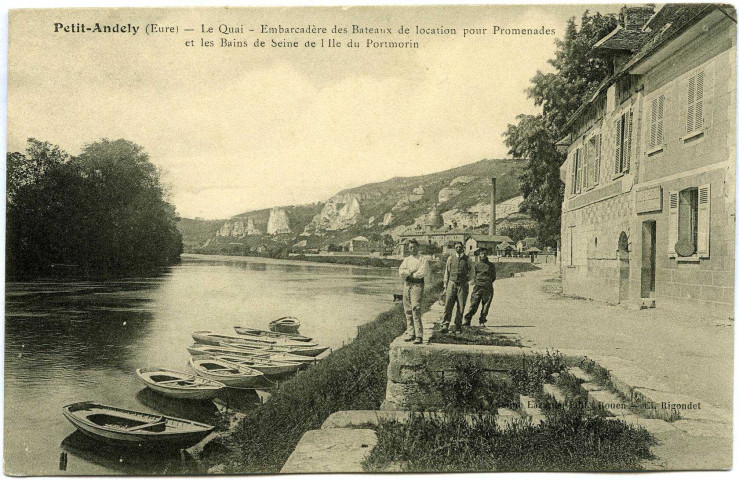 Andelys (Les). Petit Andely - Le Quai - Embarcadère des Bateaux de location pour les promenades.