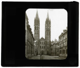 Église abbatiale Saint-Étienne de l'abbaye aux Hommes de Caen (Calvados), façade occidentale.