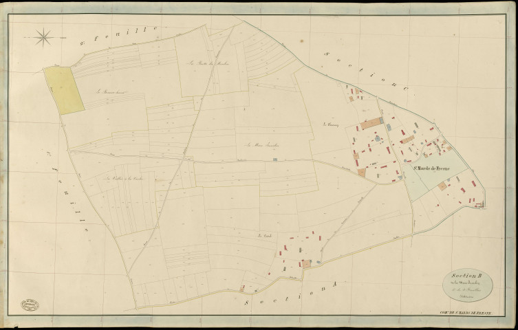 Saint-Mards-de-Fresne. Section B _ de la Mare Jumelin _ 3e de 4 Feuilles