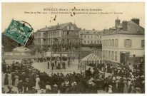 Evreux-Ville. Place de la Comédie - Fête du 29 Mai 1910 - Grand Concours de Manoeuvres de pompes à Incendie 1ére Division.