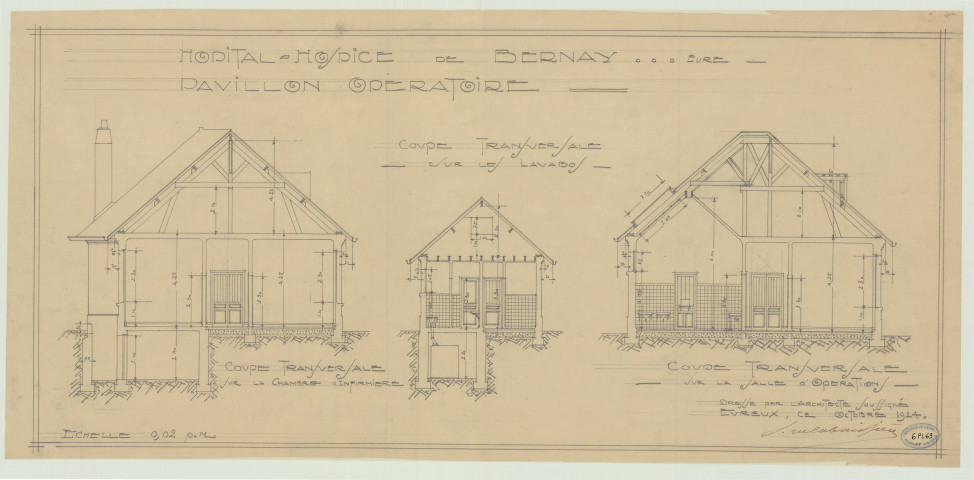 Bernay _"Hôpital-Hospice de Bernay. Pavillon opératoire".